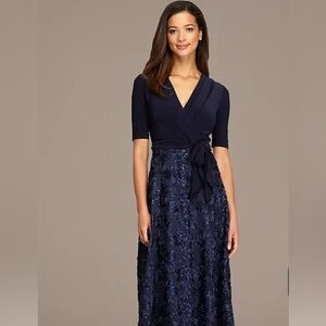 Alex Evenings Midnight Blue Lace Formal Dress